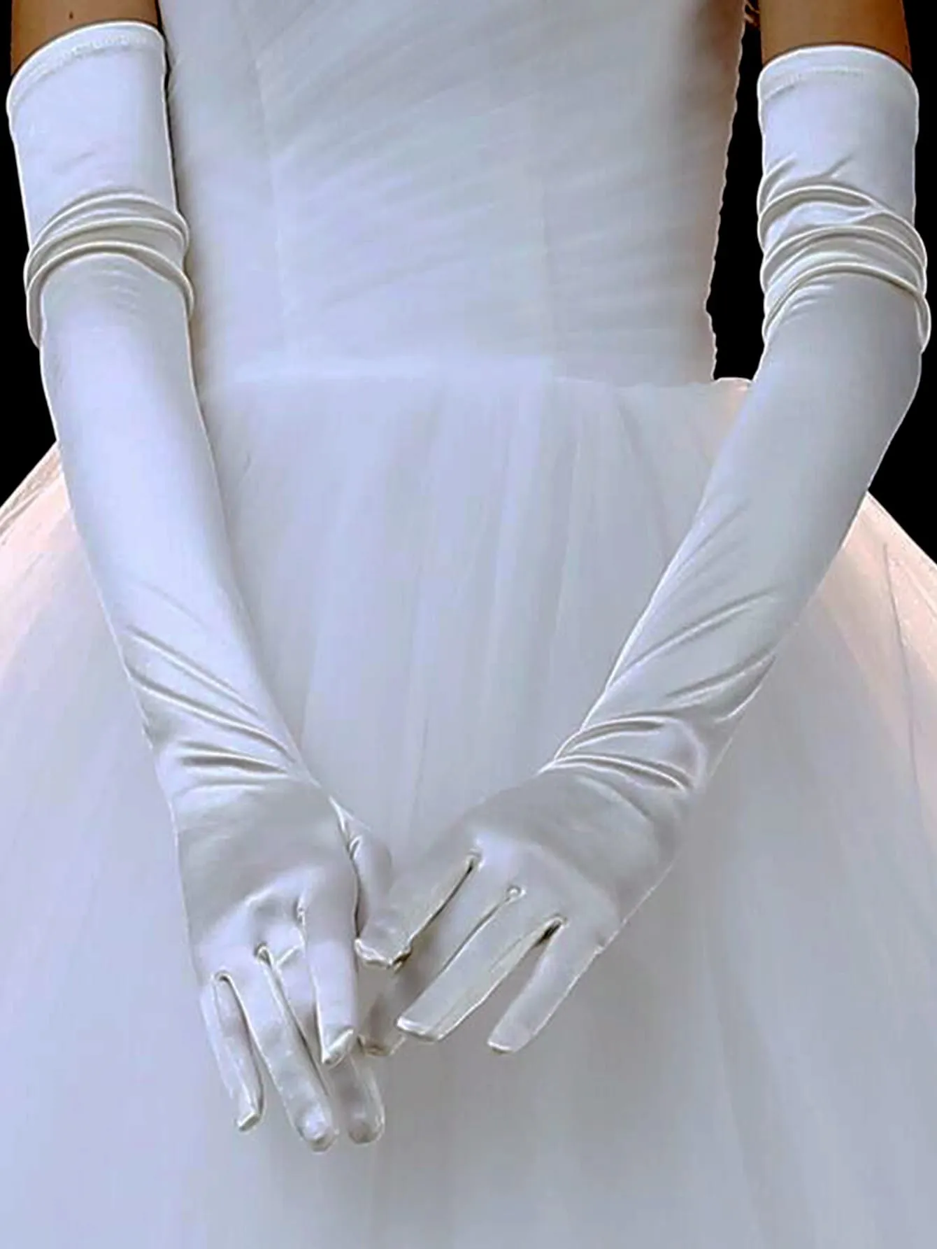 1pair Fashionable &  Gothic Style Party Dress Rose Lace Gloves For Women Bow