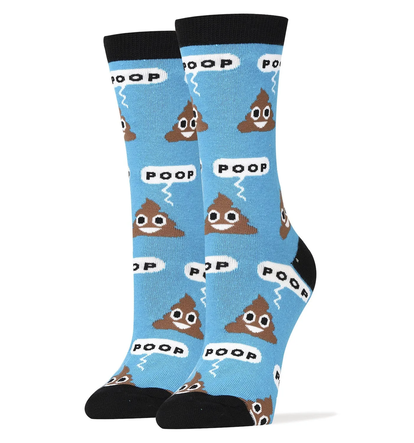 Blue Poop Emoji Socks (Women's)