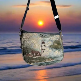 Carla Women's Multicolor Canvas Tapestry Shoulder Bag Coastal Theme (C810-22)