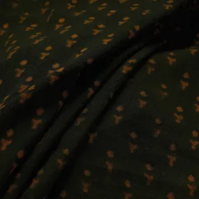 Green & Yellow Butti's Pure Wool Handloom Ajrakh Hand Block Printed Fabric