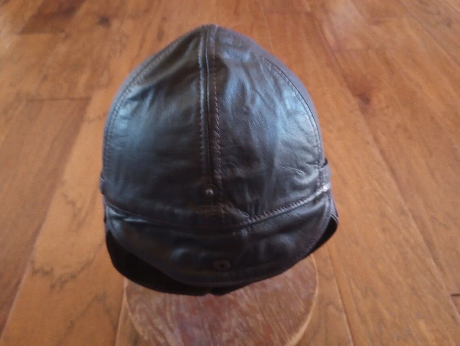 LEATHER AVIATOR HELMET CAP WWII GERMAN BROWN NEW REPRODUCTION LARGE