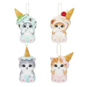 Mofusand Kawaii Cute Cat Japanese Ice Cream Series Soft Plush Toys Keychain Pendant