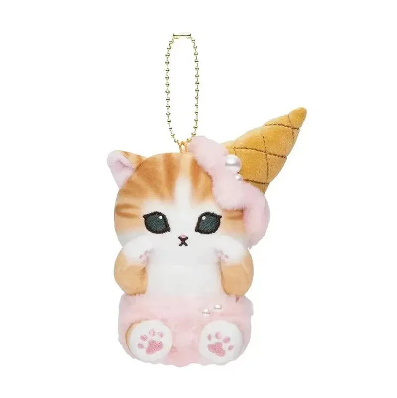 Mofusand Kawaii Cute Cat Japanese Ice Cream Series Soft Plush Toys Keychain Pendant