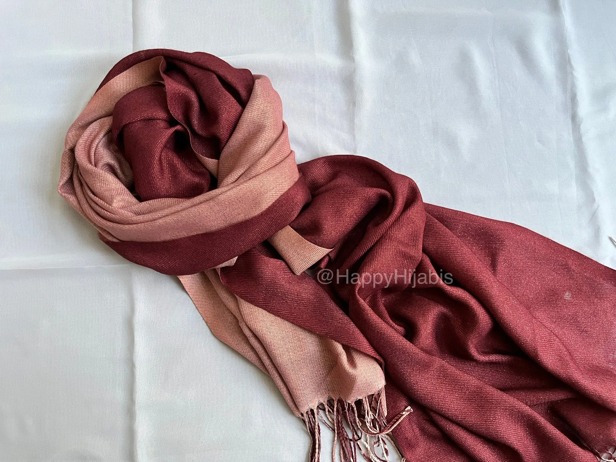 Reversible Moonlight Pashmina- Maroon Pink