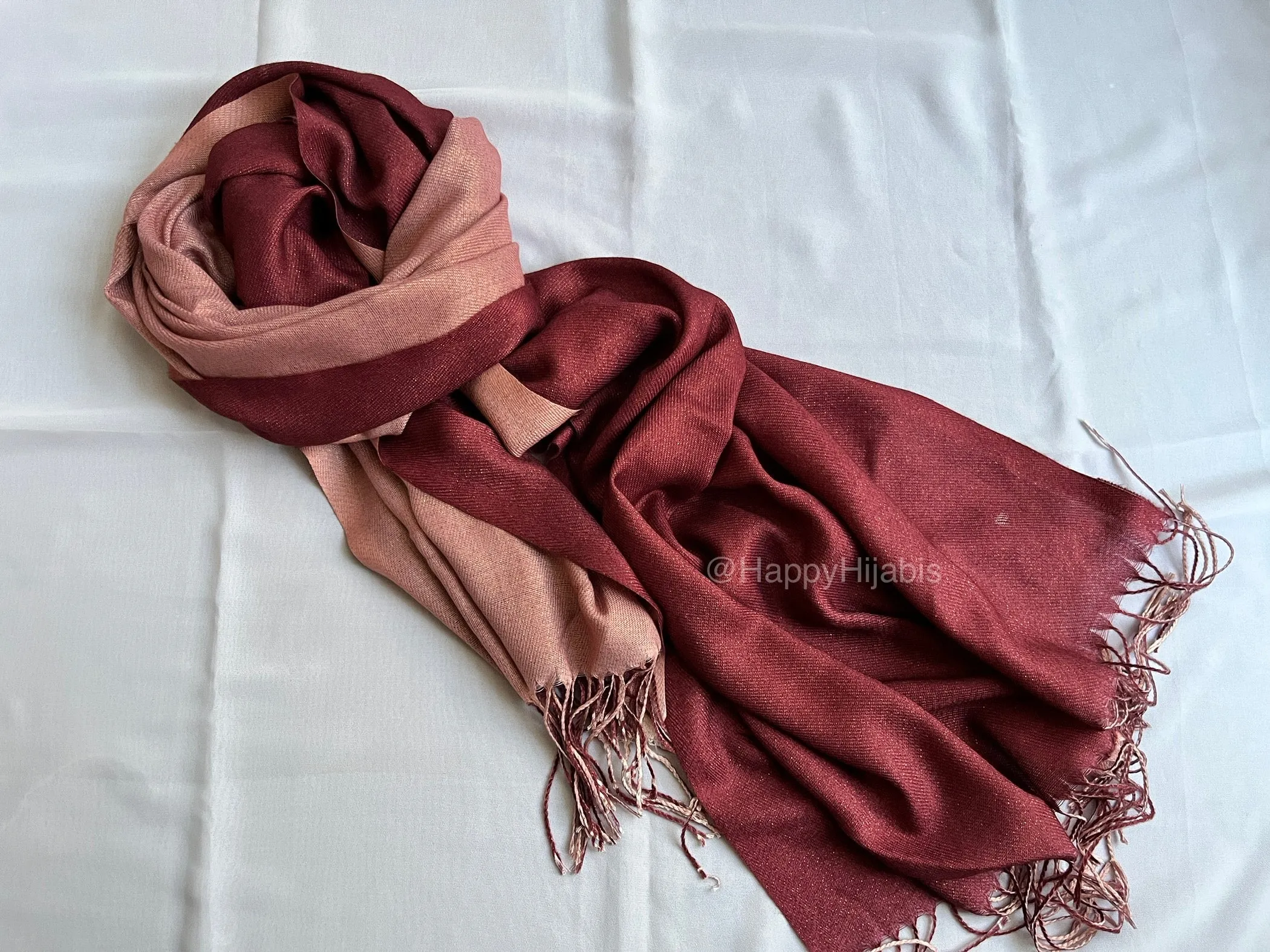 Reversible Moonlight Pashmina- Maroon Pink