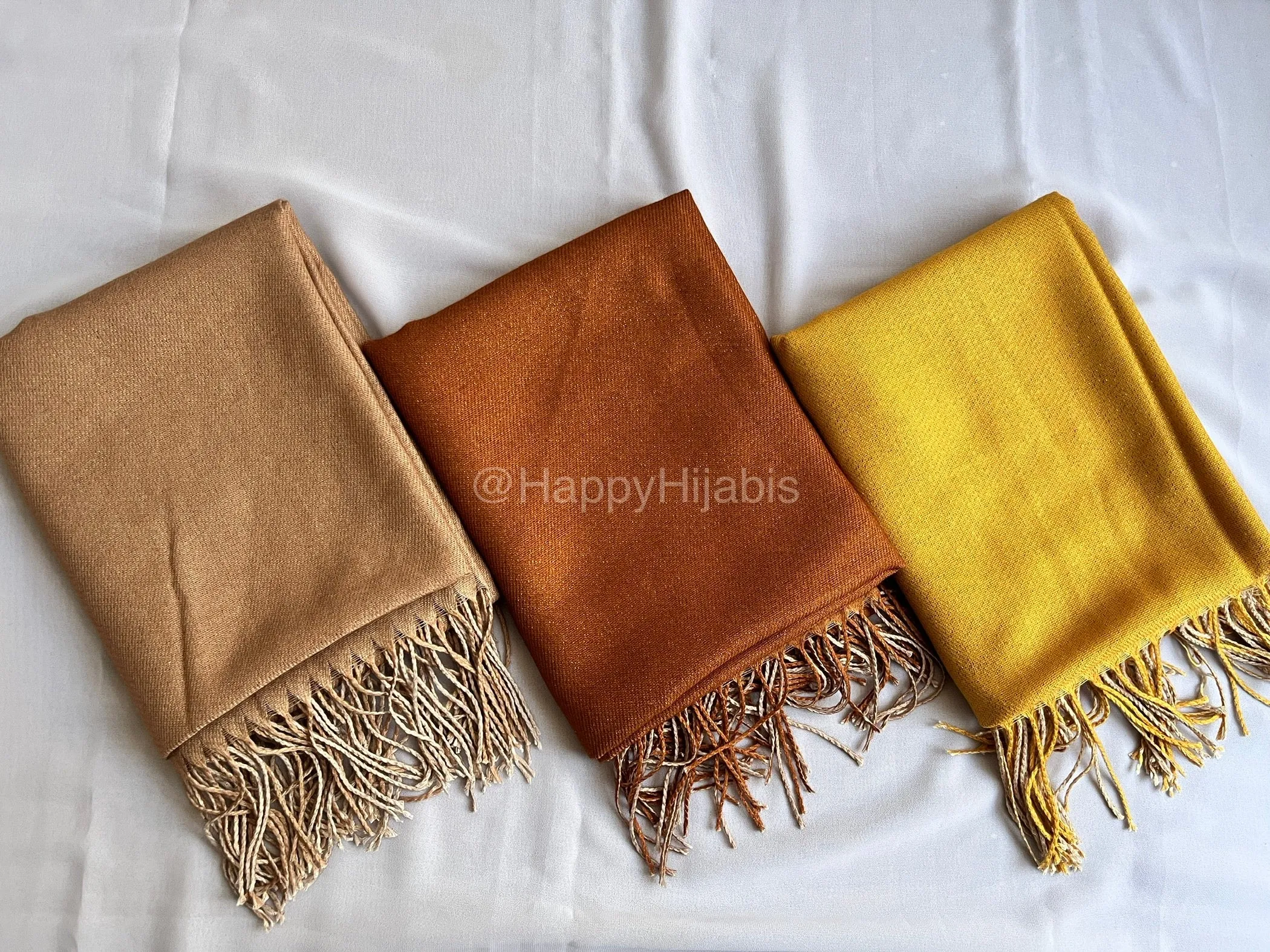 Reversible Moonlight Pashmina- Mustard Cream