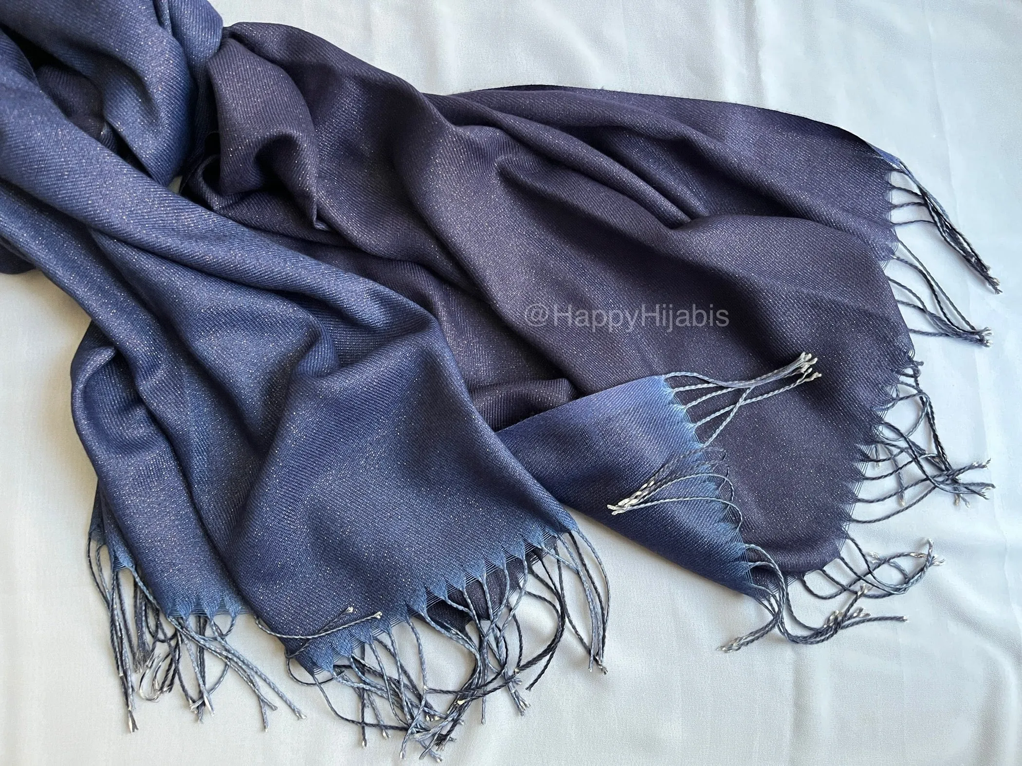 Reversible Moonlight Pashmina- Navy Denim