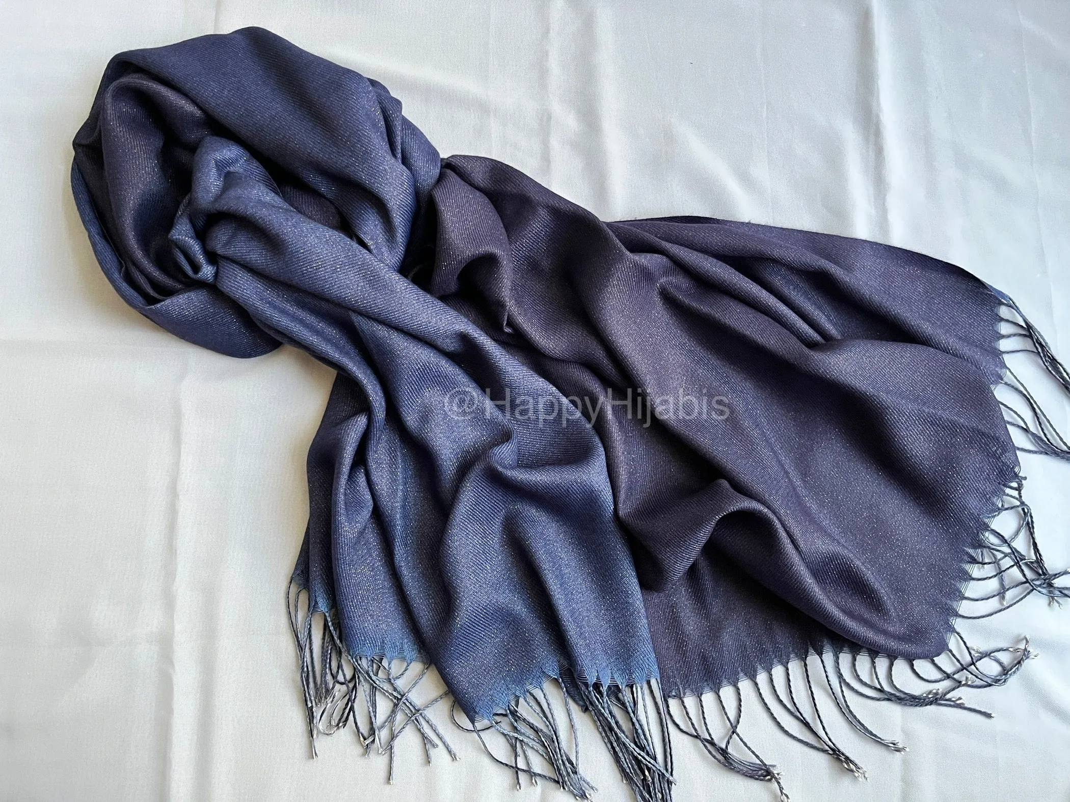 Reversible Moonlight Pashmina- Navy Denim