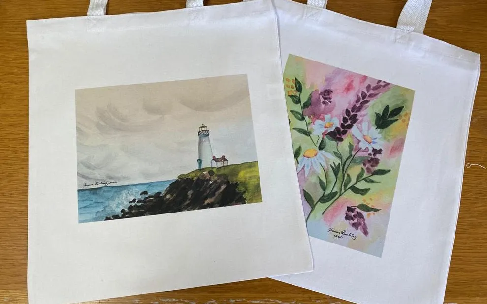 Set of 12, EcoPrint Custom Digital Printed Heavy Canvas Tote Bags