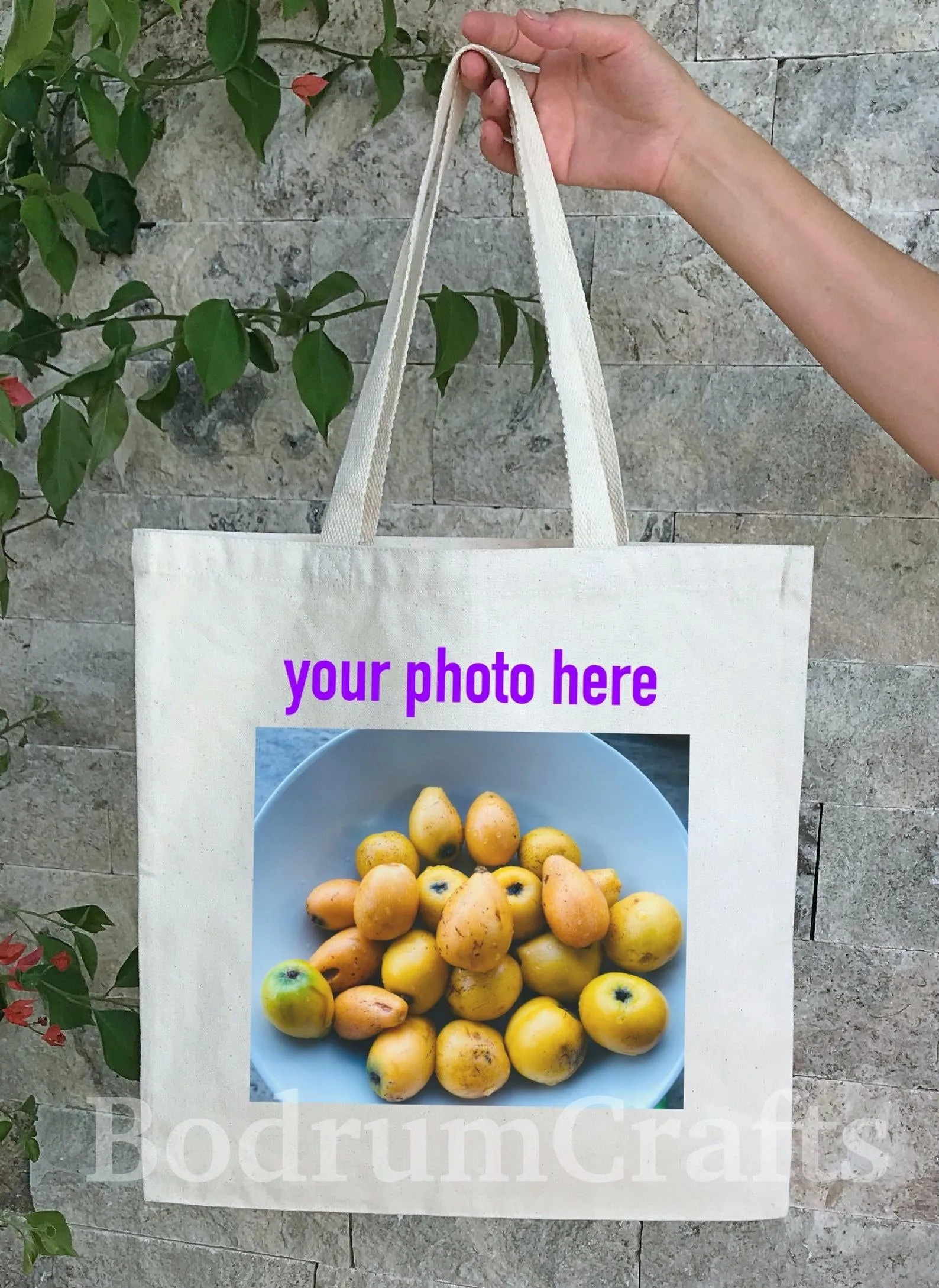 Set of 12, EcoPrint Custom Digital Printed Heavy Canvas Tote Bags