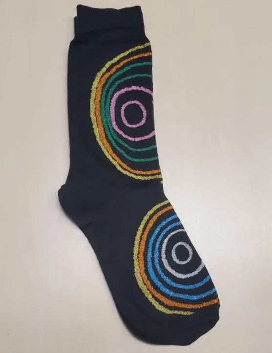 SF109 Black Colorful Glitter Swirl Socks