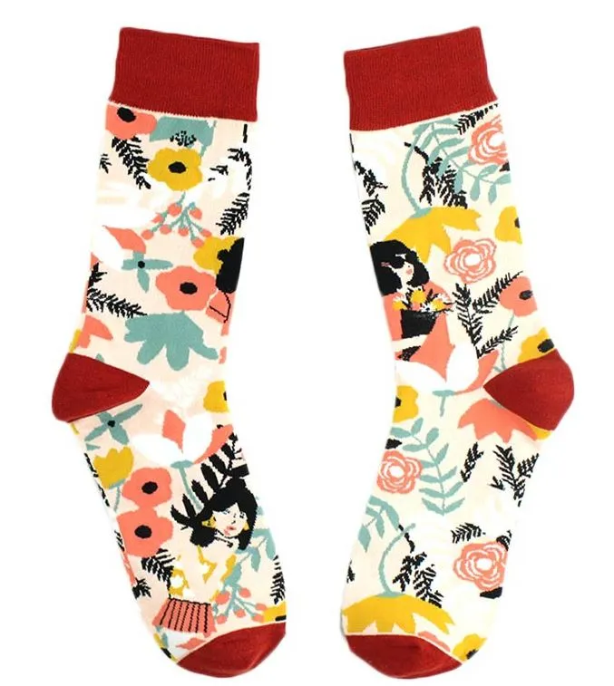 SF664 Colorful Floral Pattern Socks