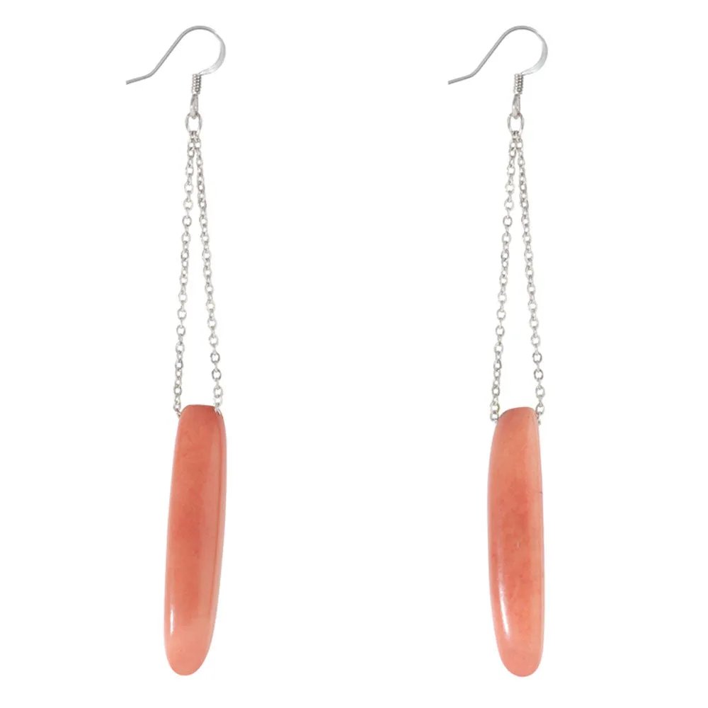 Tagua Nut Quille Earrings in Papaya Faire Collection