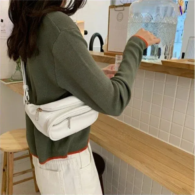 UAKISS  -  2024 Vintage Japanese White Casual Chest Bag Women Chain Trendy Punk Crossbody Bags Korean Fashion Simple Y2k Aesthetic Shoulder