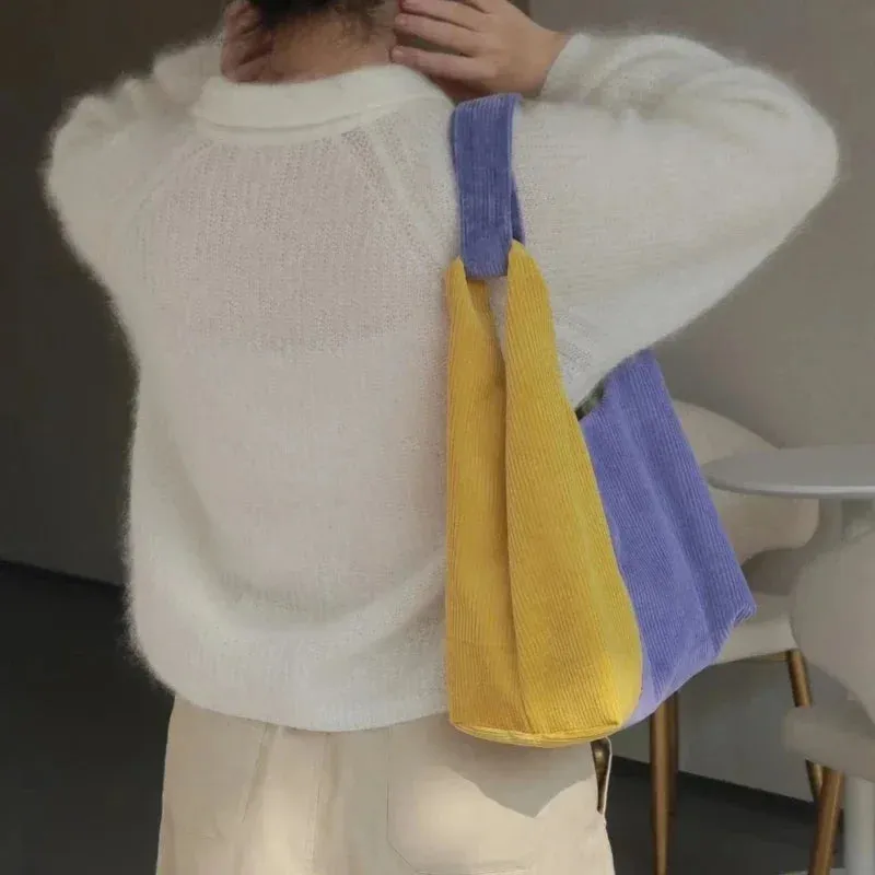 UAKISS  -  Japanese Kawaii Cute Girls Top-Handle Bags Contrast Color Chic Y2k Aesthetic Handbags Women Trendy Fashion Shoulder Underarm Bag