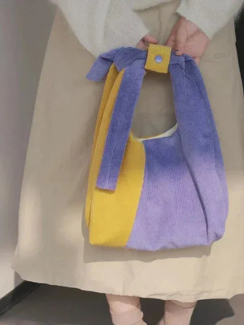 UAKISS  -  Japanese Kawaii Cute Girls Top-Handle Bags Contrast Color Chic Y2k Aesthetic Handbags Women Trendy Fashion Shoulder Underarm Bag