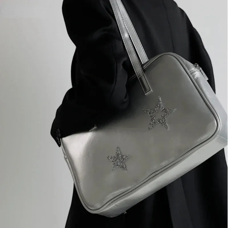 UAKISS  -  Trendy Y2k Aesthetic Japanese Sweet Women's Handbags Korean Vintage Casual Star Shoulder Underarm Bag Fashion Diamond Tote Bags
