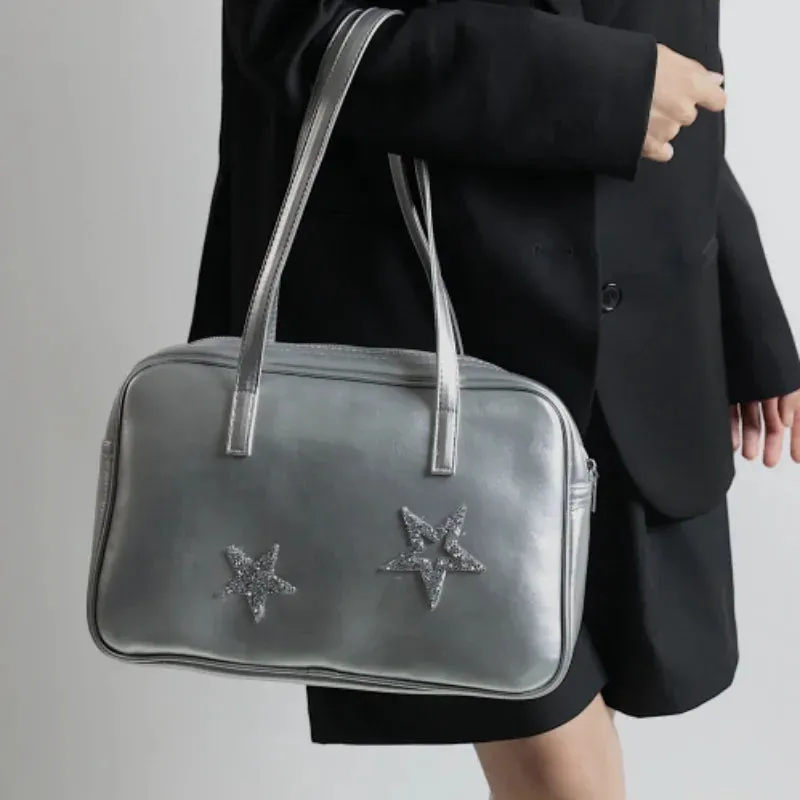 UAKISS  -  Trendy Y2k Aesthetic Japanese Sweet Women's Handbags Korean Vintage Casual Star Shoulder Underarm Bag Fashion Diamond Tote Bags