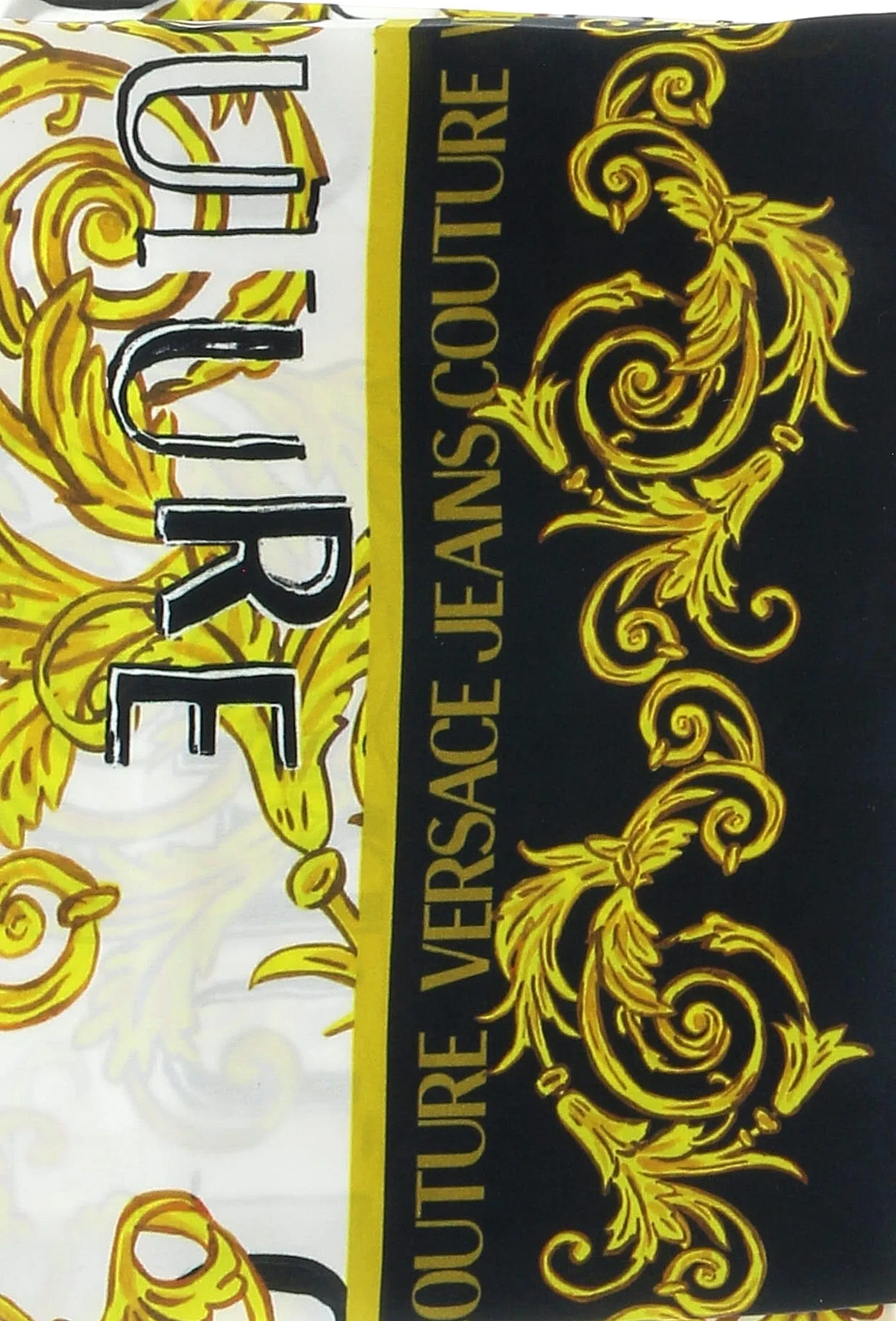 Versace Jeans Couture White/Gold Signature Baroque Print Medium Square Scarf