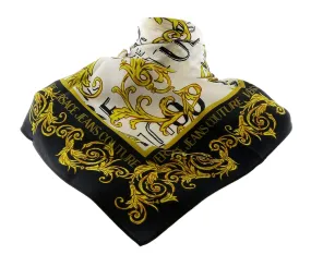 Versace Jeans Couture White/Gold Signature Baroque Print Medium Square Scarf